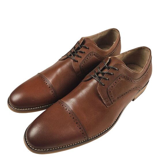 Stacy Adams Shoes Size 13M Dickinson Cap Toe Oxford Cognac Brown Leather NWOB main image 7